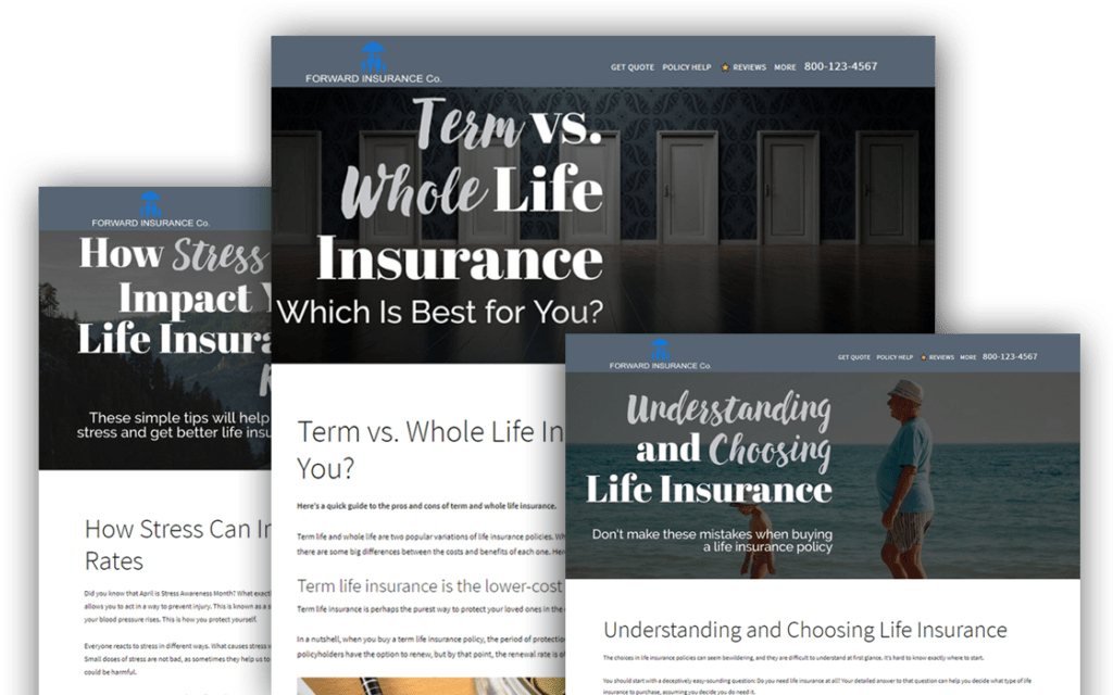 Leadsurance automates your blog by creating insurance content for you