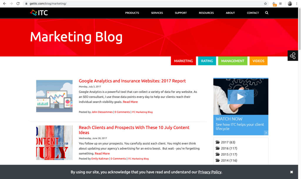 ITC Marketing Blog for insurance agencies