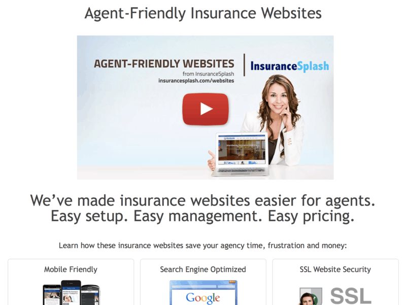 InsuranceSplash is an insurance website builder