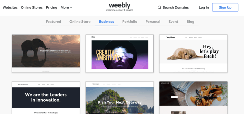 Weebly is a free insurance website builder