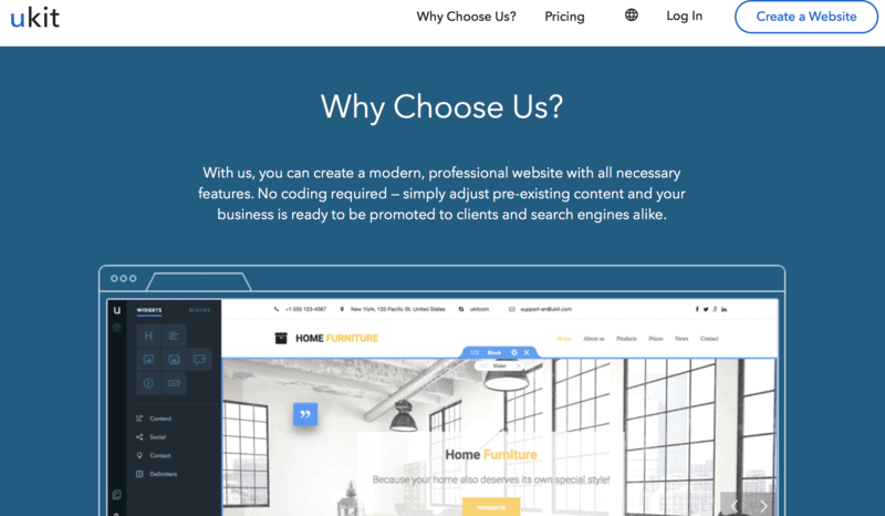 uKit can be used to design insurance websites