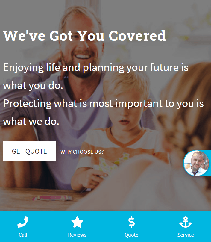mobile navigation for insurance broker website