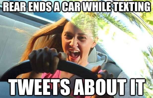 texting and tweeting auto insurance meme