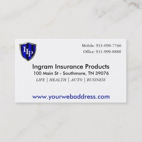Insurance agent business card idea 1